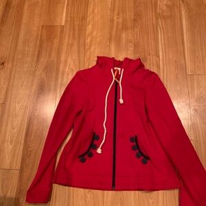 Anthropologie Red Hoodie with Black Accents